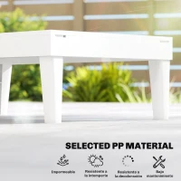 Outsunny Outdoor Lounge Chair Set of 2, Waterproof Resin Lounge Chairs with 4-Position Adjustable Backrest for Backyard, White(m-5)