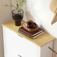 HOMCOM Shoe Storage Cabinet with 3 Flip Drawers and Adjustable Shelves for 9-18 Pairs of Shoes, White(m-10)