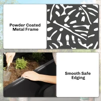 Outsunny Metal Raised Garden Bed with Trellis for Climbing Plants, Freestanding or Wall Mounted Flower Bed with Privacy Panel(m-9)