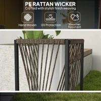 Outsunny Rattan Solar Floor Lamp, Decorative Outdoor Lamp with Auto On/Off LED Lights, IP44 for Patio, Porch, Pathway, Brown(m-6)