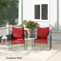 Outsunny Seat Cushion Back Pillows Replacement Set of 2, Patio Chair Cushions Set for Indoor Outdoor, Wine Red(m-10)