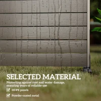 Outsunny HDPE Outdoor Privacy Screen, 47.2"W x 68.5"H Decorative Privacy Fence Screen with Stand and 6 Panels, Brown(m-4)