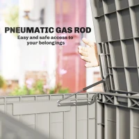 Outsunny 120 Gallon Resin Deck Box, Lockable Outdoor Storage Box, Splash-Resistant & UV Resistant Patio Storage Container(m-7)