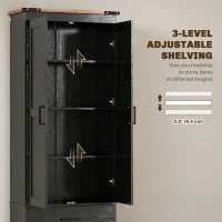 HOMCOM 67" Tall Kitchen Pantry Storage Cabinet, Kitchen Pantry Cabinet with Doors, Drawers and Adjustable Shelves, Black(m-5)