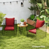 Outsunny Seat Cushion Back Pillows Replacement Set of 2, Patio Chair Cushions Set for Indoor Outdoor, Wine Red(m-1)