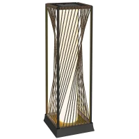 Outsunny Rattan Solar Floor Lamp, Decorative Outdoor Lamp with Auto On/Off LED Lights, IP44 for Patio, Porch, Pathway, Brown(m-11)