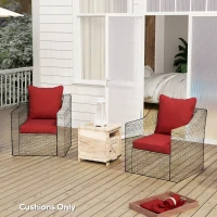 Outsunny Seat Cushion Back Pillows Replacement Set of 2, Patio Chair Cushions Set for Indoor Outdoor, Wine Red(m-8)