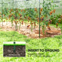 Outsunny Tunnel Tomato Greenhouse with 4 Hoops and Top Tap, Pointed Bottom and Guy Ropes, 157.5" x 47.2" x 66.9", Clear(m-6)