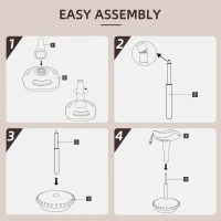 HOMCOM Swivel Standing Desk Chair, Adjustable Active Ergonomic Standing Stool, Backless Wobble Stool Chair, Brown(m-9)
