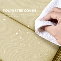 Outsunny Patio Chaise Lounge Chair Cushions Replacement Sun Lounger Pads with Headrest and Ties, Set of 2, Beige(m-5)