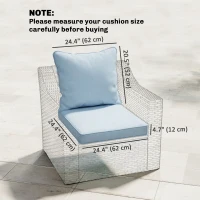 Outsunny Seat Cushion Back Pillows Replacement Set of 2, Patio Chair Cushions Set for Indoor Outdoor, Light Blue(m-3)