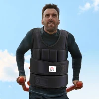 Soozier 22lbs Weighted Vest, Adjustable Running Weight Vest with 38 Weight Bags, Black(m-8)