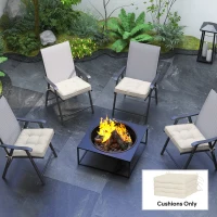 Outsunny Replacement Cushions for Rattan Furniture, 4 Piece Outdoor Seat Cushion Pad for Patio Set, Cream White(m-8)