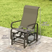 Outsunny Patio Glider, Outdoor Glider Chair with Breathable Mesh Fabric for Patio, Yard, Porch, Brown(m-3)