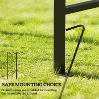 Outsunny 7.5 ft Steel Garden Arch, Outdoor Trellis Arbor with Scrollwork for Climbing Plants, Wedding Arch, Black(m-6)