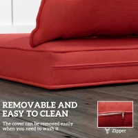 Outsunny Seat Cushion Back Pillows Replacement Set of 2, Patio Chair Cushions Set for Indoor Outdoor, Wine Red(m-7)