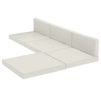 Outsunny Patio Furniture Cushions Water-Repellent Outdoor Loveseat Cushion Removable Covers 23.6" x23.6", Cream(m-2)