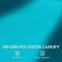 Outsunny 15' Outdoor Patio Umbrella with Twin Canopy Sunshade Steel Table Umbrella w/ Lift Crank, Cross base, Sandbag, Light Blue(m-7)