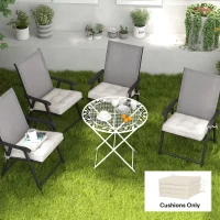 Outsunny Replacement Cushions for Rattan Furniture, 4 Piece Outdoor Seat Cushion Pad for Patio Set, Cream White(m-1)