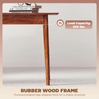 HOMCOM 47.2" Rectangle Dining Table for 4, Mid-Century Modern Kitchen Table with Rubber Wood Legs for Dining Room, Walnut(m-7)