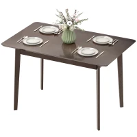 HOMCOM 47.2" Rectangle Dining Table for 4, Mid-Century Modern Kitchen Table with Rubber Wood Frame for Dining Room, Mahogany(m-1)