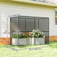 Outsunny Crop Cage, Plant Protection Tent with Zippered Door, Plant Protector from Animals for Vegetables Flowers Fruits, Black(m-3)