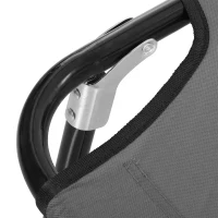 Outsunny Outdoor Folding Lounge Chair, Steel Tanning Chair with Reclining Back, Breathable Mesh for Beach, Yard, Patio, Grey(m-10)