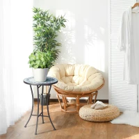 Outsunny Mosaic Patio Table, Round Coffee Table with Metal Frame, Garden Furniture for Outdoor, Poolside, Blue(m-1)