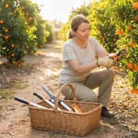 Outsunny 4 Pcs Pruning Shears Set with Hedge Shears, Loppers, Garden Secateurs and Folding Hand Saw with Aluminum Handle(m-1)