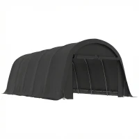 Outsunny 12' x 23.6' Heavy Duty Carport, UPF50+ Portable Garage Car Canopy Tent with Galvanized Frame, Large Door, Dark Gray(m-11)