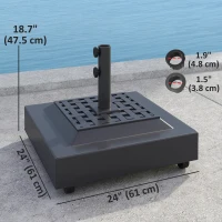 Outsunny Outdoor Umbrella Base with Wheels, Heavy Duty Patio Umbrella Base, Patio Umbrella Holder, Black(m-3)