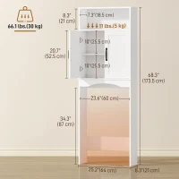 HOMCOM Over the Toilet Storage Cabinet Freestanding Bathroom Organizer with 2 Doors and Open Shelf White(m-3)