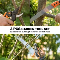 Outsunny 2-In-1 Manual Pole Saw, Hand Pruning Saw, Secateurs with Safety Lock, 6.5ft Aluminium Telescopic Pole Pruner(m-4)