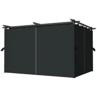 Outsunny 10' x 13' Pergola with Retractable Canopy and Curtains, UPF30+ Sun Shade Shelter for Grill, Garden, Backyard, Deck(m-2)