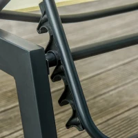 Outsunny Outdoor Lounge Chair, Patio Lounger with 5-Position Reclining Backrest and 2 Wheels for Poolside, Beach, Lawn, Cream White(m-12)