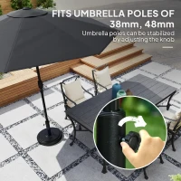 Outsunny 48 lbs Patio Umbrella Base Round HDPE Umbrella Base For 1.5" or 1.9" Outdoor Umbrella Poles Φ18.9" x 15.2" H Black(m-4)