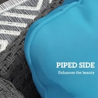 Outsunny Seat Cushion Back Pillows Replacement Set of 2, Patio Chair Cushions Set for Indoor Outdoor, Turquoise(m-5)