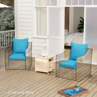 Outsunny Seat Cushion Back Pillows Replacement Set of 2, Patio Chair Cushions Set for Indoor Outdoor, Turquoise(m-8)