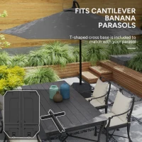 Outsunny Umbrella Base Plastic Umbrella Stand for Cantilever Umbrella with Wheels, Heavy Duty Umbrella Stand, Water/Sand Filled(m-4)