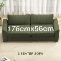 HOMCOM 3 Seater Sofa, 83.5" Modern Upholstered Couch with Pocket Spring and 2 Scatter Cushions for Living Room, Green(m-4)