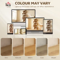 HOMCOM 5-Tier Bookshelf, S Shaped Geometric Bookcase with 15 Compartments, Oak(m-9)