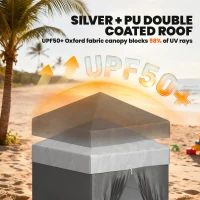 Outsunny 4 x 4 ft Compact Pop Up Canopy Tent, UPF 50+ Changing Room, Portable Instant Privacy Canopy with Mesh Window, Dark Grey(m-6)