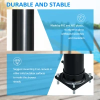 Outsunny Solar Outdoor Shower, 5.3-Gallon Garden Shower with Adjustable Water Temperature up to 140°F, Black(m-7)