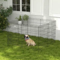 PawHut 36inch Foldable Metal Exercise Pet Playpen Yard Dog Puppy Kennel Cage 8 Panel(m-1)