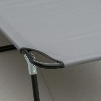 Outsunny Outdoor Folding Lounge Chair, Steel Tanning Chair with Reclining Back, Breathable Mesh for Beach, Yard, Patio, Grey(m-8)