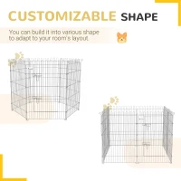 PawHut 36inch 8-Panel Dog Playpen Octagon Pet Exercise Playpen Crate Foldable Dog Cage Pen Puppy Kennel, Black(m-4)
