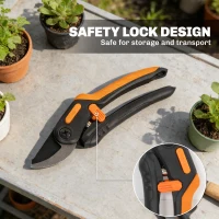 Outsunny 2-In-1 Manual Pole Saw, Hand Pruning Saw, Secateurs with Safety Lock, 6.5ft Aluminium Telescopic Pole Pruner(m-10)