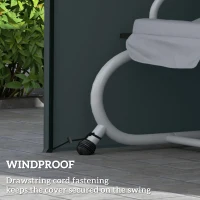 Outsunny 3 Seater Garden Swing Cover, Waterproof 420D Outdoor Swing Bench Cover with Zip, Windproof and Anti-UV, Grey(m-6)