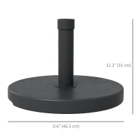 Outsunny 33 lbs Concrete Parasol Base, Heavy Duty Patio Umbrella Stand, 18.3" Round Garden Parasol Holder, Black(m-3)