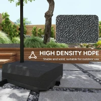 Outsunny Umbrella Base Plastic Umbrella Stand for Cantilever Umbrella with Wheels, Heavy Duty Umbrella Stand, Water/Sand Filled(m-6)